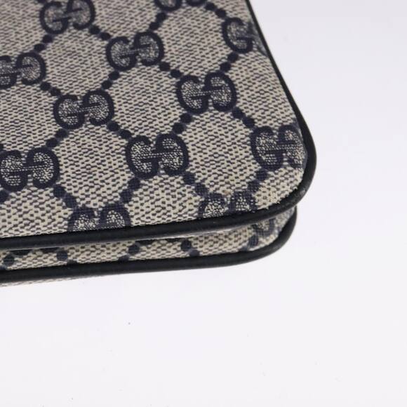 GUCCI GG Supreme Sherry Line Shoulder Bag Pvc Red Navy - Picture 13 of 16